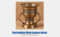 Metal Incense Burner, Electroplated Alloy, Middle Eastern Arabic, Ornate Hollow Pattern, Random Color