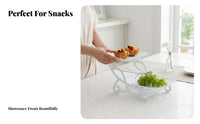 Plastic Double-Tier Cake Tray, European Style Dessert Stand, Multi-Tier Display Rack, Elegant Party Decor, Random Design
