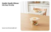 Kids borosilicate glass lunch box, heat resistant