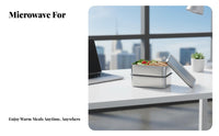 316 Stainless Steel Bento Box, Double Compartment, Portable, Microwave Safe, For Office, Outdoor