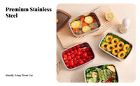 316 Stainless Steel Lunch Box, Food Grade, Leakproof, Large Capacity, Lid, for Office