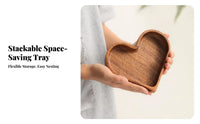 Walnut Wood Candy Tray, Stackable Heart-Shaped Nut Dish, Creative Fruit Plate