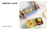 Student Bento Lunch Box, Stainless Steel Compartment Food Container, Portable