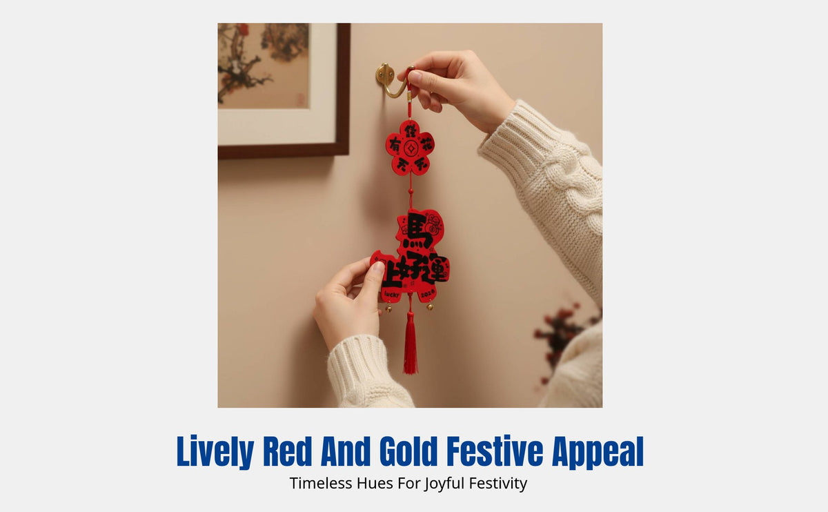 2026 Horse Year Hanging Decoration, Indoor Zodiac Decor, Fu Character Door Hanging, Festive Gift