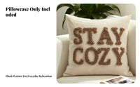 Nordic Chenille Embroidered Pillow Cover, Letter Accent, Sofa Decor