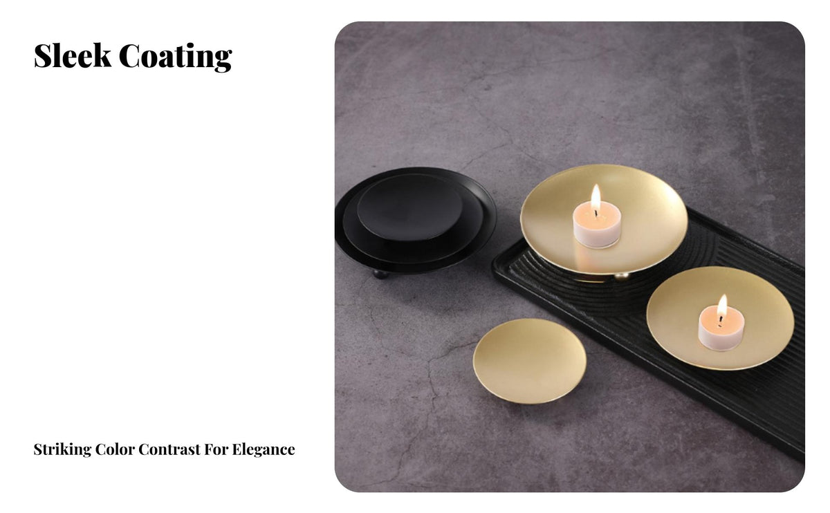 Romantic Candle Holder, Iron Tray Base, Minimalist Modern Decor Stand
