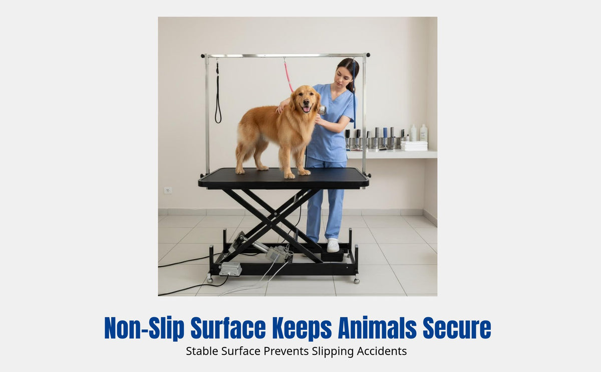 Electric Lift Pet Grooming Table, Non-Slip Surface, Hydraulic Adjustable Height, for Cats and Dogs, Veterinary Clinic, Professional Groomer