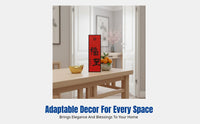 Blessing Entryway Calligraphy Decor, Modern Chinese Desktop Art, Red Gold New Year Accent for Living Room, TV Cabinet