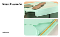 Plastic Bento Box, 2 Compartments, Large Capacity, Leakproof Lunch Container for Office