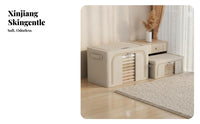 Cotton Linen Storage Box, Reinforced Steel Frame, Large Capacity, Waterproof Organizer for Bedroom Clothes