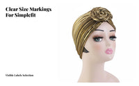 Shiny Crinkle Turban Hat, Ethnic Floral Headwrap, Polyester, Adult, Worship Cap