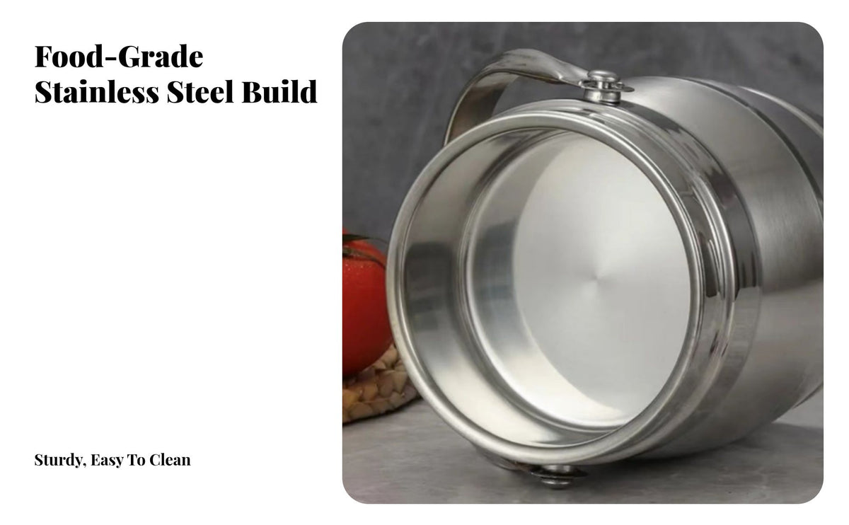 Large Capacity Insulated Food Container, 304 Stainless Steel Lunch Box, 3compartment Portable Tiffin for Students, Restaurant, Meal container