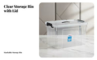 Plastic Storage Box, Transparent Handheld Organizer, Multi-Size Container for Clothes, Toys, Car, Home