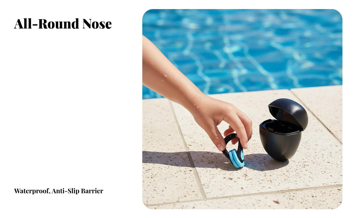 Swimming Nose holder, Kids Waterproof Anti-Slip Nose Plug, Earplugs Set, Anti Design