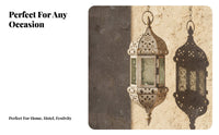 Moroccan Iron Hanging Candle Holder, Glass Lantern, European Style Wind Light for Wedding, Hotel, Home