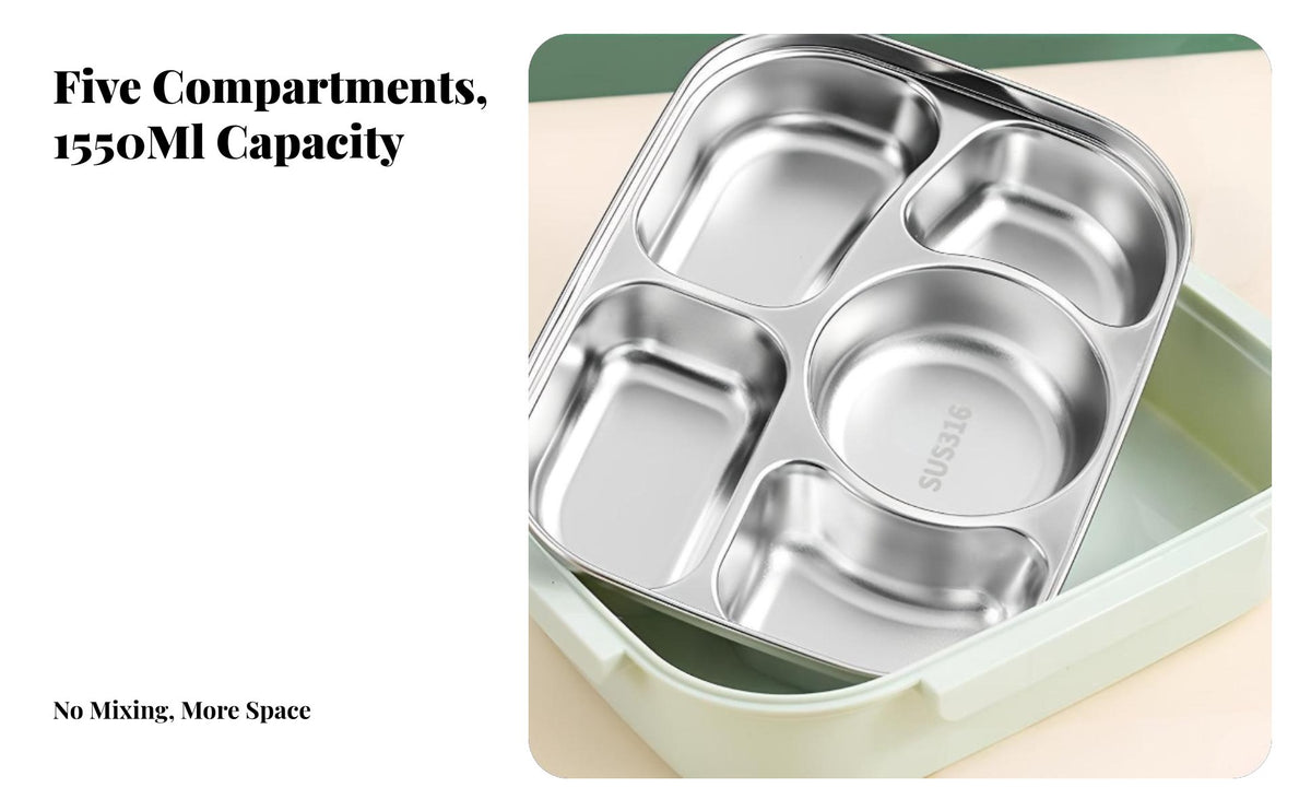 316 Stainless Steel Lunch Box, Insulated Bento Box, Food Grade, Cartoon Design, Leakproof, Microwave Safe, For Kids