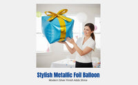 Foil Balloon Gift Box, Heart Shape, Metallic Party Decoration, Holiday, Birthday, Commercial Arrangement