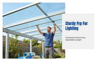 FRP Daylighting Panel, Transparent, Rainproof, Outdoor Shade for Greenhouse, Sunroom, Carport
