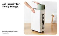 Laundry Basket, Oxford Fabric Foldable Storage Bin with casters, Large Capacity, Home Organizer