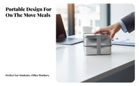 316 Stainless Steel Lunch Box, Double-Layer Bento, Portable, Microwave Safe, Office Use