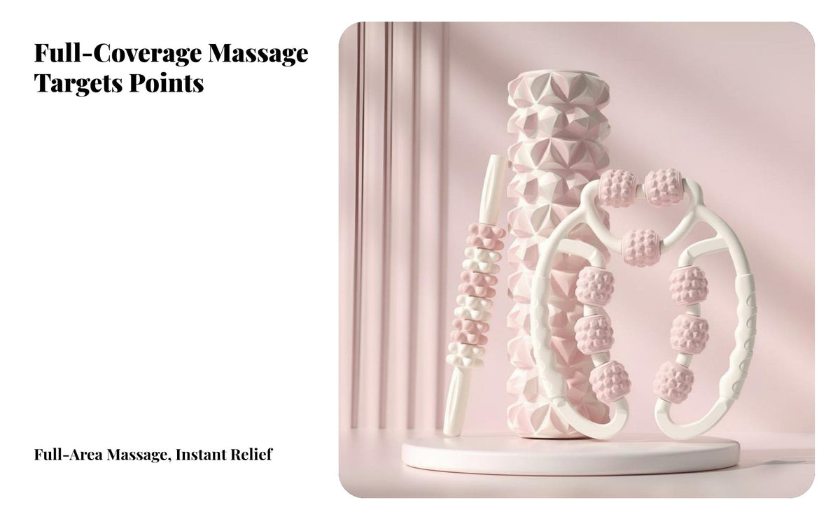 Foam cylinder Set, Muscle Relaxation Massage cylinder, Wolf Tooth Ring Leg Slim Calf & Leg