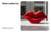 Lip Shaped Plush Pillow, Soft Decorative Cushion, Office, Kids Toy, Home Decor, Rose Red