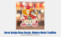 Cartoon Window Cling, 2026 Horse Year Static Sticker, PVC Window Flower, Glass, Balcony, Holiday Decor