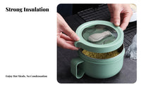 304 Stainless Steel Insulated Pasta Bowl, Portable Round Lunch Box, Bento Box for Office Workers, Students