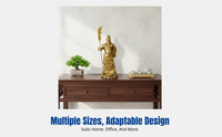 Brass Metal Guan Gong Statue, Wealth God Figurine, Chinese Home Office Decor