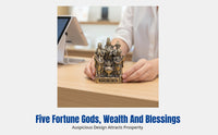 Brass Wealth God Statue, Five-path Fortune Pot, Business Shop, Prosperity Blessing Decor