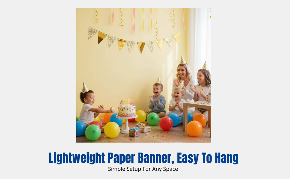 Water Ripple Paper Triangle Flag, Banner, Party, Kindergarten Decor