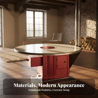 Gasification Heating Stove, Thickened Cast Iron, Stainless Steel Countertop, Wood Compatible, Indoor Fireplace