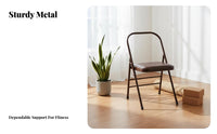 Foldable Stretching Chair, Thick Seat, Iyengar Stretching Accessory, Home Exercise, Metal Frame