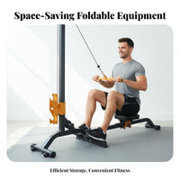 Foldable Multifunctional Rowing Machine, Adjustable Dumbbell Set, Home Gym Equipment for Men, Indoor Fitness