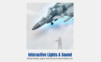 Alloy Fighter Jet Model, Pull-Back Airplane Toy, Light & Sound, Kids Display, Boxed Stand