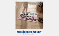 Cartoon Bunny Welcome Doormat, Coral Entry Rug, Durable PVC Loop, Fun Quirky Mat, Non-Slip, Easy Clean