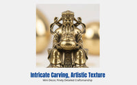 Vintage Brass Wealth Bowl, Fortune God Statue, Metal Craft Home Decor