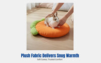 Carrot Shape Pet Bed Mat, Indoor Warm Sleeping Pad, Soft Plush Blanket for Dwarf Bunnies, Winter Anti-Cold Pet Bed