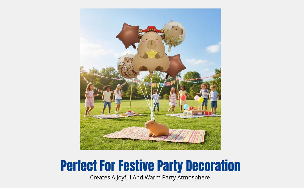 Cartoon Capybara Balloon, Animal Shaped Foil Balloon, Kids Party Decoration, Outdoor Event, Random Design