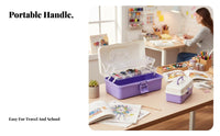 3tier Storage Box, Art Stationery Organizer, Medicine Case, Portable, Thick Multi-Use
