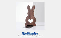 Hardwood Bookend, Thickened Hare Desktop Book Holder, Minimalist Organizer for Students, Office