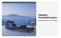 Rowing Machine, Wooden Home Smart Foldable Rower, double Track Water drag, Aerobic Exercise Equipment