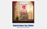 2026 New Year Glass Clings, Electrostatic Window Stickers, Horse Year Holiday Decoration, Removable Glass Decals for Kitchen Door