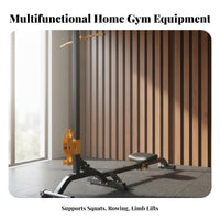 Dumbbell Rowing Machine, Multi-Functional Foldable Adjustable Weight Home Gym Equipment for Men