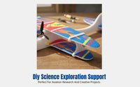 Electric Glider Model Airplane, DIY Rubber Band Science Toy for Students, Impact-Resistant, Multiple Styles