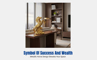 Luxury Ceramic Horse Statue, Success-Inspired Decor for Entryway, Living Room, Office