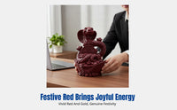 Handmade Snake Zodiac Figurine, Cinnabar Wealth Decor, Chinese Style Home Office Decoration