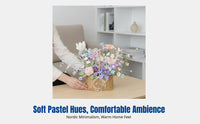 DIY Knitted Flower Basket Kit, Artificial Floral Arrangement, Creative Handmade Gift for Friends, Home Decoration