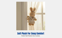 Hare Curtain Fastener, No-Drill Install, Plush Tieback, Cute Hare for Kids' Room