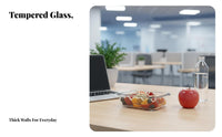 Rectangular Glass Lunch Box, Transparent, Double Compartment, Microwave Safe